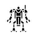 augmenting robot glyph icon vector illustration