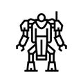 augmenting robot line icon vector illustration