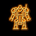 augmenting robot neon glow icon illustration