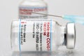 Vials with the Moderna Covid-19 vaccine are used at the corona vaccination centres worldwide Royalty Free Stock Photo