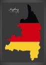 Augsburg City map with German national flag illustration