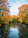 View on beautiful part of Augsburg Kahnfahrt in autumn Royalty Free Stock Photo