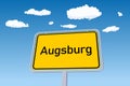 Augsburg road sign in Germany