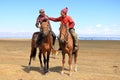 August 24 2023 - Song kol Lake, Kyrgyzstan: Locals play kok boru (ulak tartysh), traditional horse game,