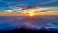 Aerial view of Wufenshan sunrise located in Ruifang District New Taipei City Taiwan. Royalty Free Stock Photo