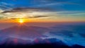 Aerial view of Wufenshan sunrise located in Ruifang District New Taipei City Taiwan. Royalty Free Stock Photo