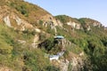 August 21 2023 - Arslanbob, Kyrgyzstan, Central Asia: People at the so-called \'small waterfall\'