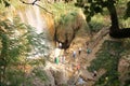 August 21 2023 - Arslanbob, Kyrgyzstan, Central Asia: People at the so-called \'small waterfall\'