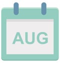 August, aug Special Event day Vector icon that can be easily modified or edit. Royalty Free Stock Photo