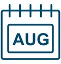 August, aug Special Event day Vector icon that can be easily modified or edit. Royalty Free Stock Photo