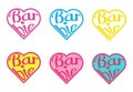 August 2023. Barbie doll. A set of colorful stickers with the inscription barbie. Editorial.