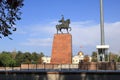 August 18 2023 - Bishkek, Kyrgyzstan, Central Asia: Manas Statue and State History Museum in the centre of the kyrgyz capital