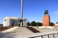 August 18 2023 - Bishkek, Kyrgyzstan, Central Asia: Manas Statue and State History Museum in the centre of the kyrgyz capital