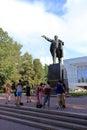 August 18 2023 - Bishkek, Kyrgyzstan, Central Asia: Vladimir Lenin Statue in the centre of the kyrgyz capital Royalty Free Stock Photo