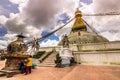August 18, 2014 - Boudhanath Temple in Kathmandu, Nepal Royalty Free Stock Photo