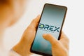 August 8, 2023, Brazil. Drex logo seen displayed on a smartphone. Drex is the new Brazilian