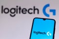 August 19, 2021, Brazil. In this photo illustration the Logitech International logo seen displayed on a smartphone