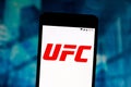 August 2, 2019, Brazil. In this photo illustration the National Ultimate Fighting Championship UFC logo is displayed