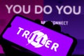 August 17, 2020, Brazil. In this photo illustration the Triller logo seen displayed on a smartphone