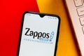 August 24, 2020, Brazil. In this photo illustration the Zappos.com logo seen displayed on a smartphone