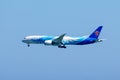 August 31, 2019 Burlingame / CA / USA - China Southern Airlines Boeing 787 Dreamliner aircraft preparing for landing at San