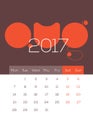 August 2017 Calendar - Beautiful, Modern, Fresn, Clean and Cool Royalty Free Stock Photo