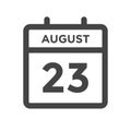 August 23 Calendar Day or Calender Date for Deadlines or Appointment