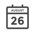 August 26 Calendar Day or Calender Date for Deadlines or Appointment