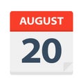 August 20 - Calendar Icon