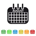 August Calendar Icon - Colorful Vector symbol Royalty Free Stock Photo