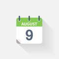 9 august calendar icon