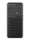 August 2023 calendar smartphone