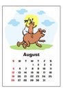 August 2018 calendar