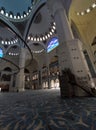 04 August 19 CAMLICA MOSQUE courtyard view in Istanbul, Turkey. Camlica Mosque is Turkey`s biggest mosque