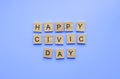 Civil Holiday in Canada, Civic Day Holiday, minimalistic banner with the inscription in wooden letters \