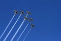 Airplanes formation during exhibition Royalty Free Stock Photo