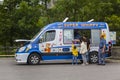 Customers at a small ice cream vending van in County Sligo Ireland