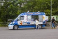 Customers at a small ice cream vending van in County Sligo Ireland
