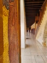 August 2018 - Cyprus: Long hallway in the Greek Orthodox Kykkos monastery of the holy virgin in the Troodos mountains