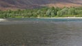 August day on the river Sob. Polar Urals, Russia