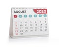 August 2020 Desktop Calendar