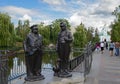 August 19, 2012 - sculptures of heroes of Gogol's works near the pond Mirgorod puddle