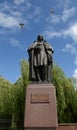 August 19, 2012 - sculptures of heroes of Gogol's works near the pond Mirgorod puddle Royalty Free Stock Photo