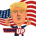 August 03, 2016 Donald Trump thumb up cartoon