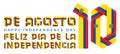 August 10, Ecuador Independence Day congratulatory design with Ecuadorian flag colors