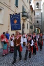 Wine festival in the medieval village of Staffolo in central Italy Royalty Free Stock Photo