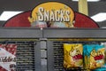 Snacks signage inside of a closing Blockbuster Video store Royalty Free Stock Photo