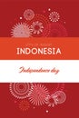 17 of August on firework background. poster and bannerfor celebrate the national day of Indonesia. Indonesia Happy Royalty Free Stock Photo