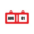 August flat calender Royalty Free Stock Photo