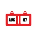 August flat calender Royalty Free Stock Photo